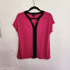 Stitch Collection fushia pink size L pullover blouse